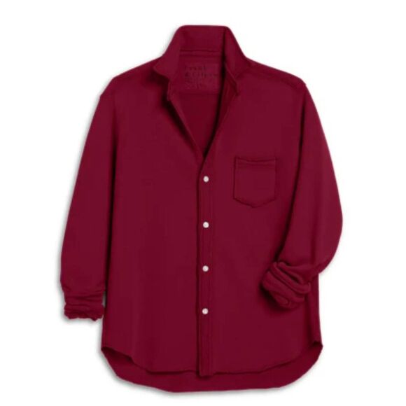 Frank & Eileen | Eileen Relaxed Button Up | Triple Fleece In Garnet sz Medium - Picture 1 of 6